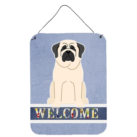 Carolines Treasures Mastiff White Welcome Wall or Door Hanging Prints BB5598DS1216